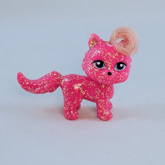 Polly Pocket Glitter Cat Dog Pink Purple Hair Animals Toy Figurine - Picture 10 of 15